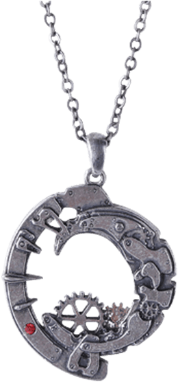 Crescent Moon Steampunk Necklace New Release 527f8 - Crescent Moon Moon Necklace Png (555x555), Png Download