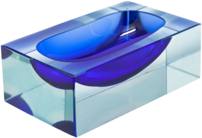 Vintage Sommerso Murano Art Glass Cube - Box (600x600), Png Download