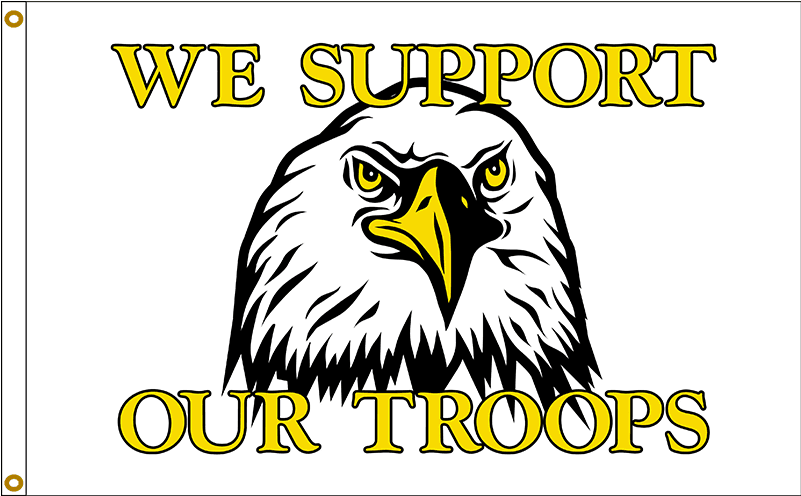 We Support Our Troops Flag - We Support Our Troops Eagle Flag 3 Ft X 5 Ft Twill (800x800), Png Download
