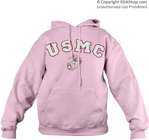 Pink Usmc Hoodie At The Ega Shop Support Our Troops, - Sweatshirt (600x600), Png Download