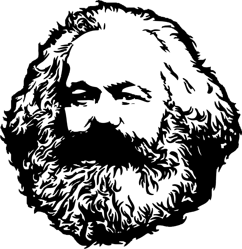 Karlmarx Marxism Soviet Illustration - Karl Marx Black And White (1024x1053), Png Download