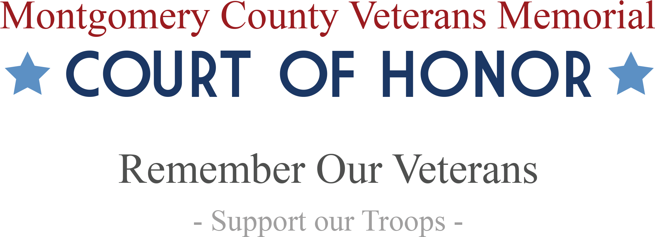 Montgomery County Veterans Memorial Court Of Honor - Court Of Honor (2155x830), Png Download