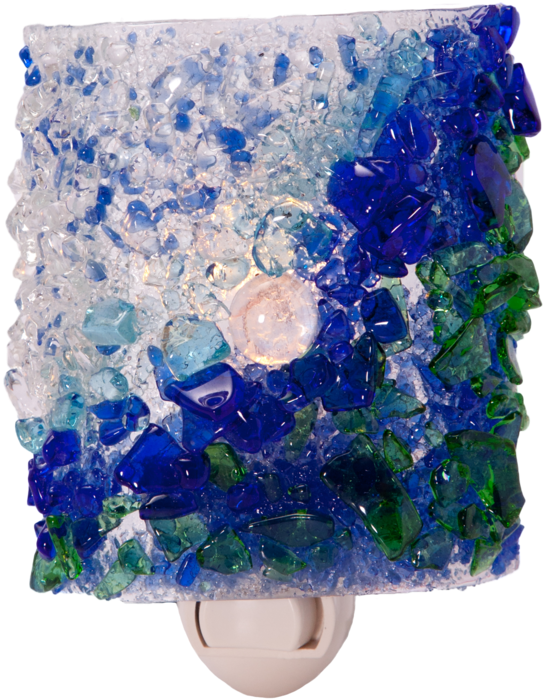 Recycled Glass Night Lights Celadon Road Www - Hydrangea (800x1200), Png Download