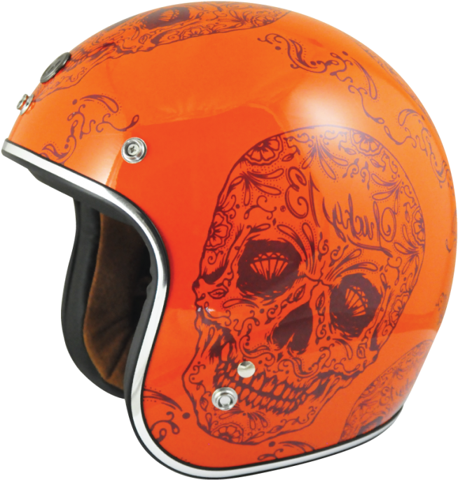 Torc Route 66 T50 "craneo Lucky 13" Gloss Orange Open - Torc T50 Lucky 13 Orange (675x724), Png Download