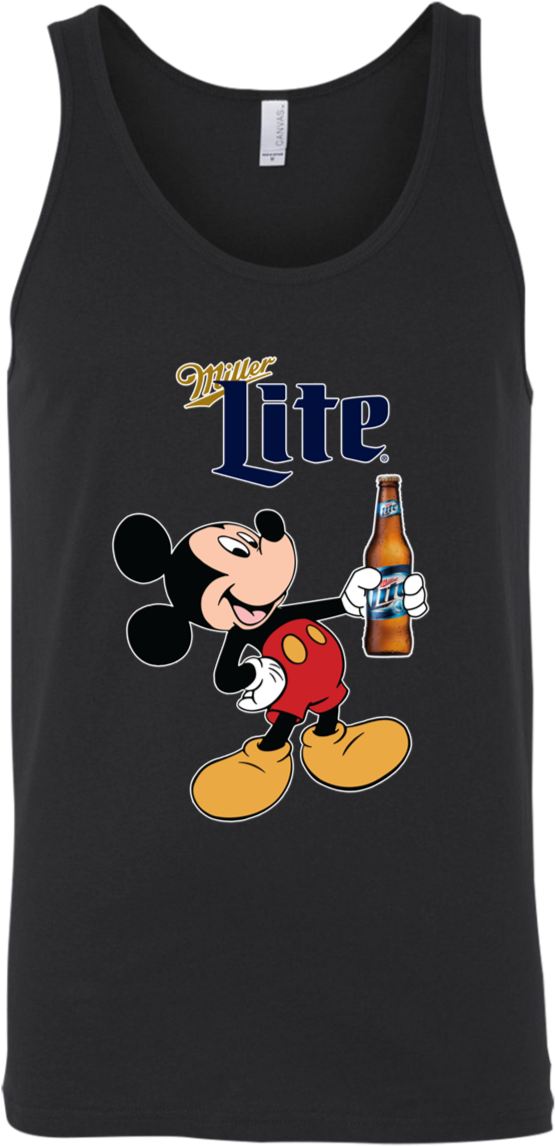 Mickey Mouse Miller Lite Shirt Unisex Tank - Shirt (1155x1155), Png Download