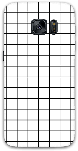 Black Checks White Background Samsung S7 Mobile Case - Smartphone (600x600), Png Download