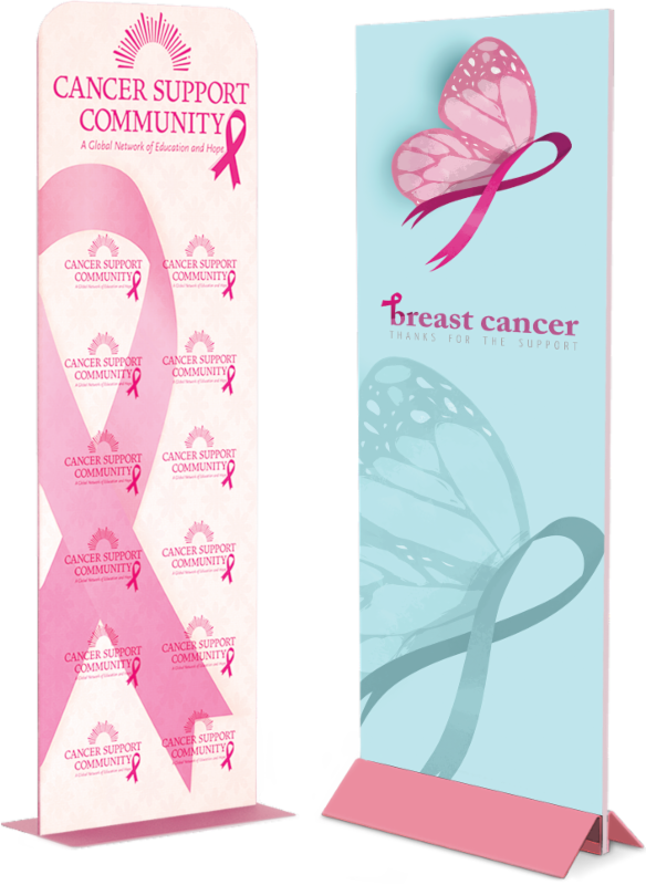 Breast Cancer Awareness Graphic Stand Full - Breast Cancer Awareness Standing Banner (584x800), Png Download