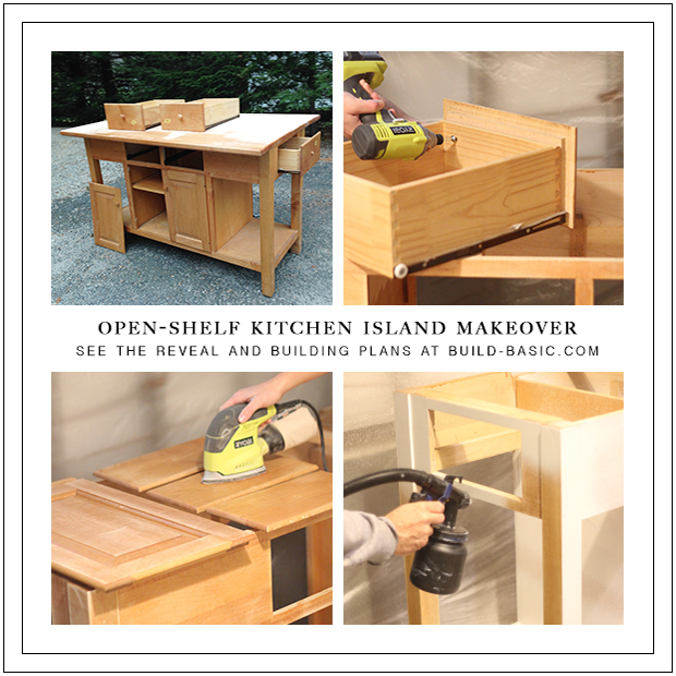 Build A Diy Open-shelf Kitchen Island - Building (620x620), Png Download