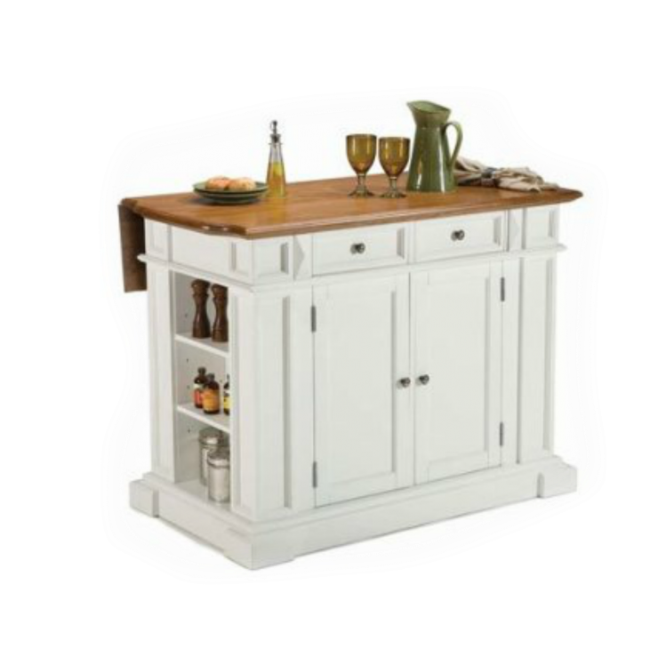 Small Kitchen Island Ideas With Seating - Home Styles White/ Oak Kitchen Island And Two Deluxe (819x1024), Png Download