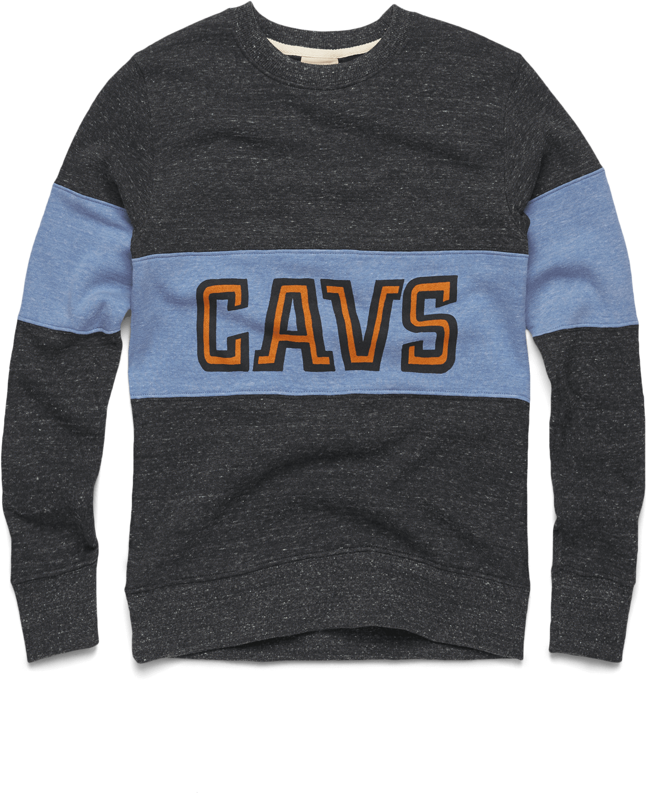 Blue And Orange Cavs Stripe Crewneck Cleveland Cavaliers - Long-sleeved T-shirt (2000x2000), Png Download