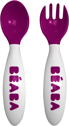 2nd Stage Ergonomic Cutlery - Beaba 2nd Stage Cutlery - Set Of 10, Assorted (549x584), Png Download
