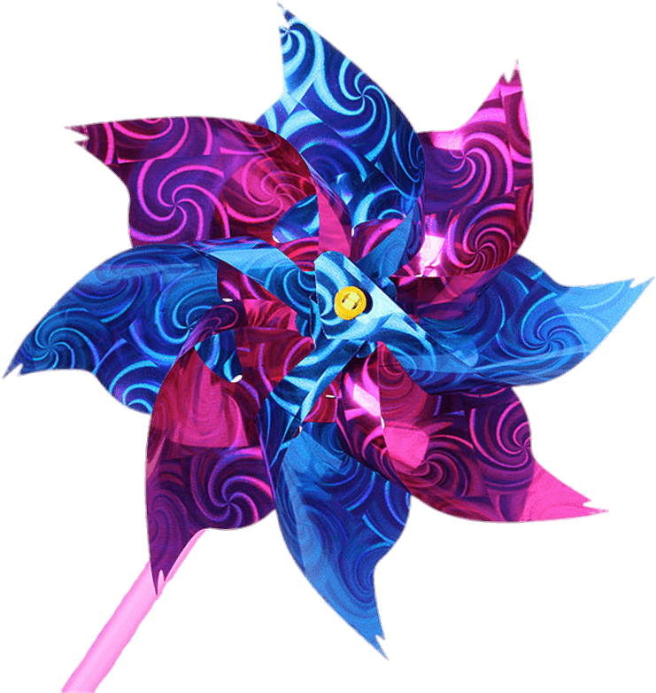 Blue And Pink Flower Windmill - Molinete Juguete (800x800), Png Download