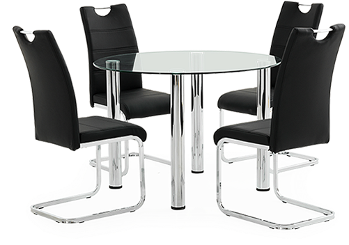 Image For Kitchen Set With Glass Table Top From Economax - Economax (519x804), Png Download