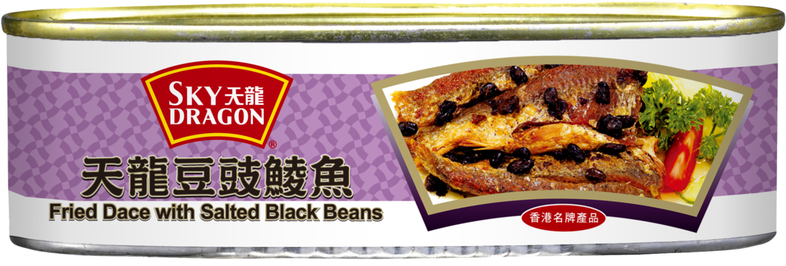Fried Dace With Salted Black Beans - Sky Dragon Chopped Pork And Ham (1200x428), Png Download
