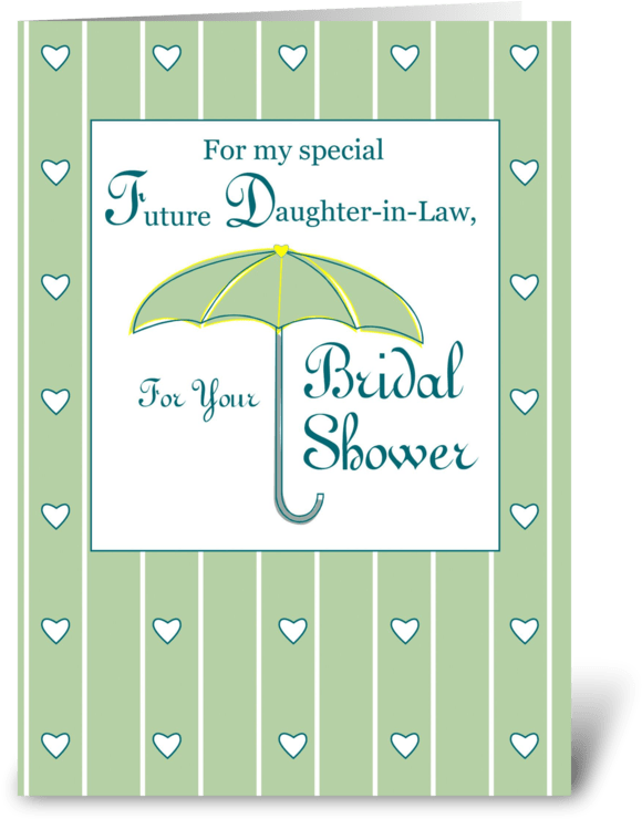 Future Daughter In Law Bridal Shower Greeting Card - Future Daughter-in-law Bridal Shower, Green Umbrella (700x792), Png Download