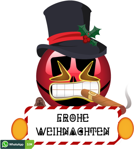 Horror Smiley Mit Rote Weihnachtskugel Und Totenkopf-makeup - Smiley (1200x628), Png Download