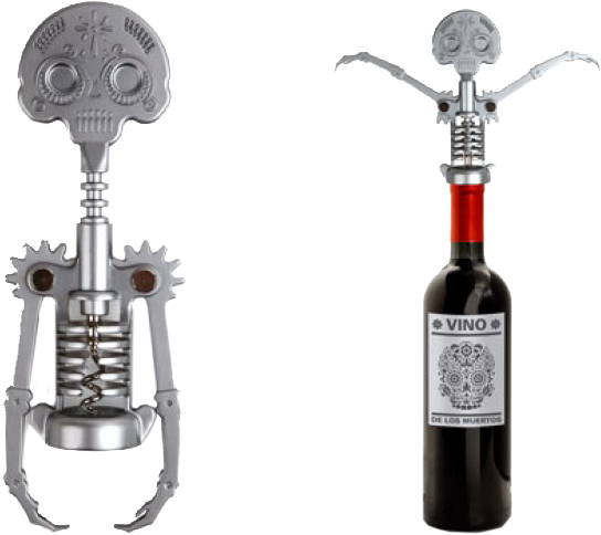 Day Of The Dead Corkscrew (600x600), Png Download