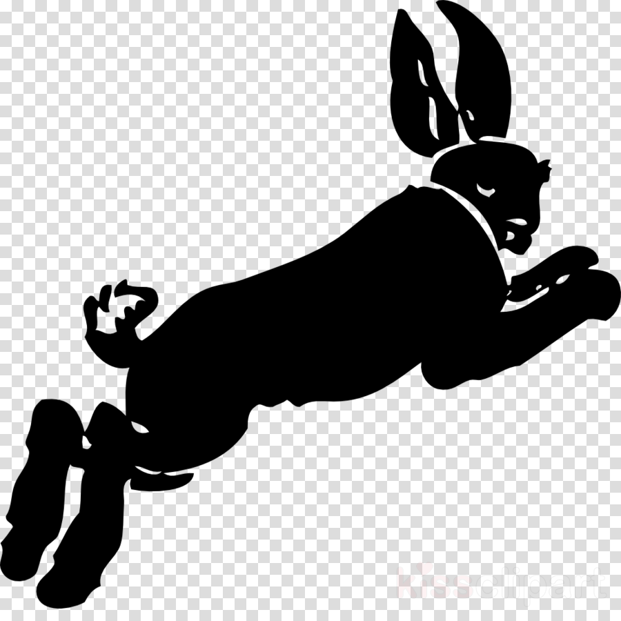 Rabbit On The Run Clipart Hare Domestic Rabbit Clip - Running Rabbit (900x900), Png Download