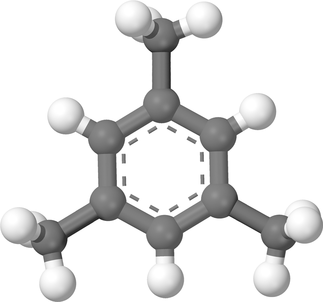 1,3,5 Trimethylbenzene 3d Balls - Thc/cannabis/marijuana Oval Sticker (1340x1260), Png Download