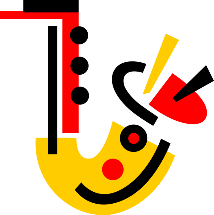 Vector Illustration Of Saxophone Brass Single-reed (696x700), Png Download