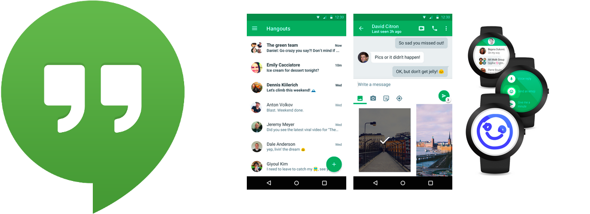 Hangouts, Google Allo - Notification Design For Android Application (1215x497), Png Download