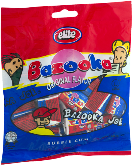 Elite Bazooka Joe Bubble Gum - Bazooka Bubble Gum, Original Flavor - 6.34 Oz Bag (600x600), Png Download