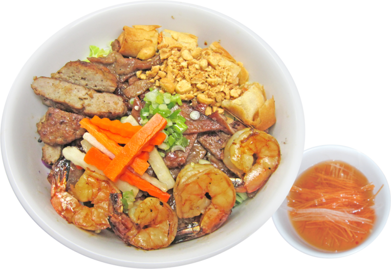 Grilled Pork & Eggroll Vermicelli - Side Dish (800x551), Png Download