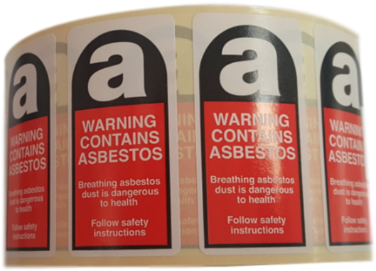 100 X Asbestos Warning Labels / Stickers 25mm X 50mm - Asbestos Warning Labels (640x640), Png Download