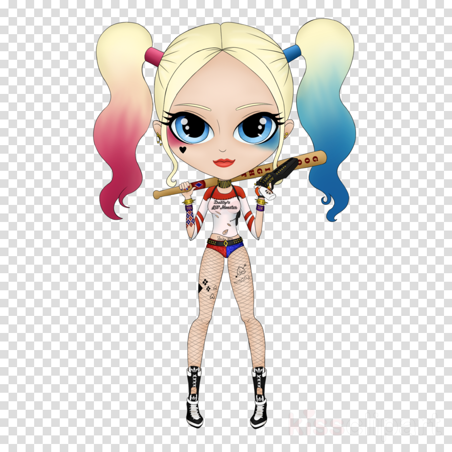 Harley Quinn And Joker Cartoon Drawing Clipart Harley - Dibujo Kawaii Harley Quinn Y Joker (900x900), Png Download