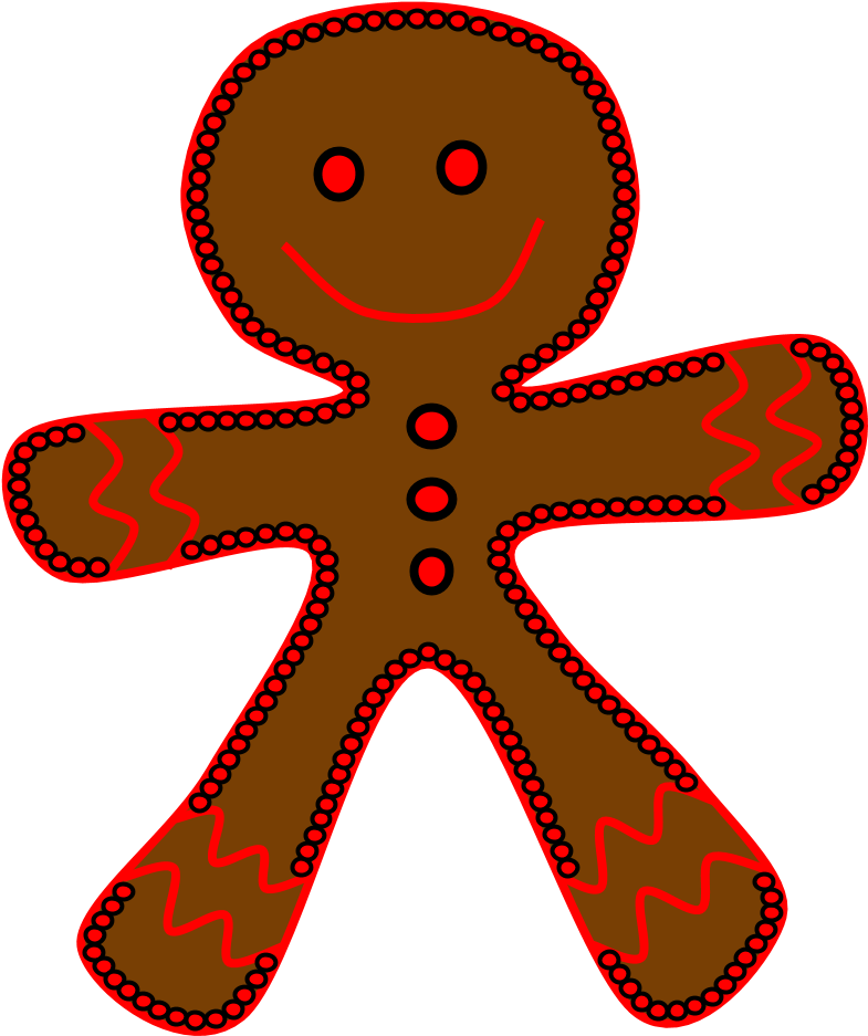 Gingerbread Man, Red Frosting, Png Gingerbread (816x1056), Png Download