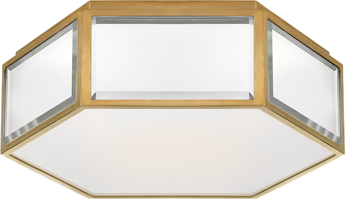 Bradford Small Hexagonal Flush Mount In Mirror And (1440x1440), Png Download