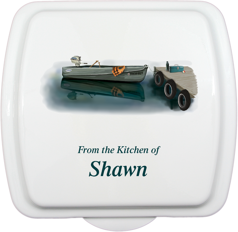 Boat Dock Fishing, Lid Only - Cake (1000x974), Png Download