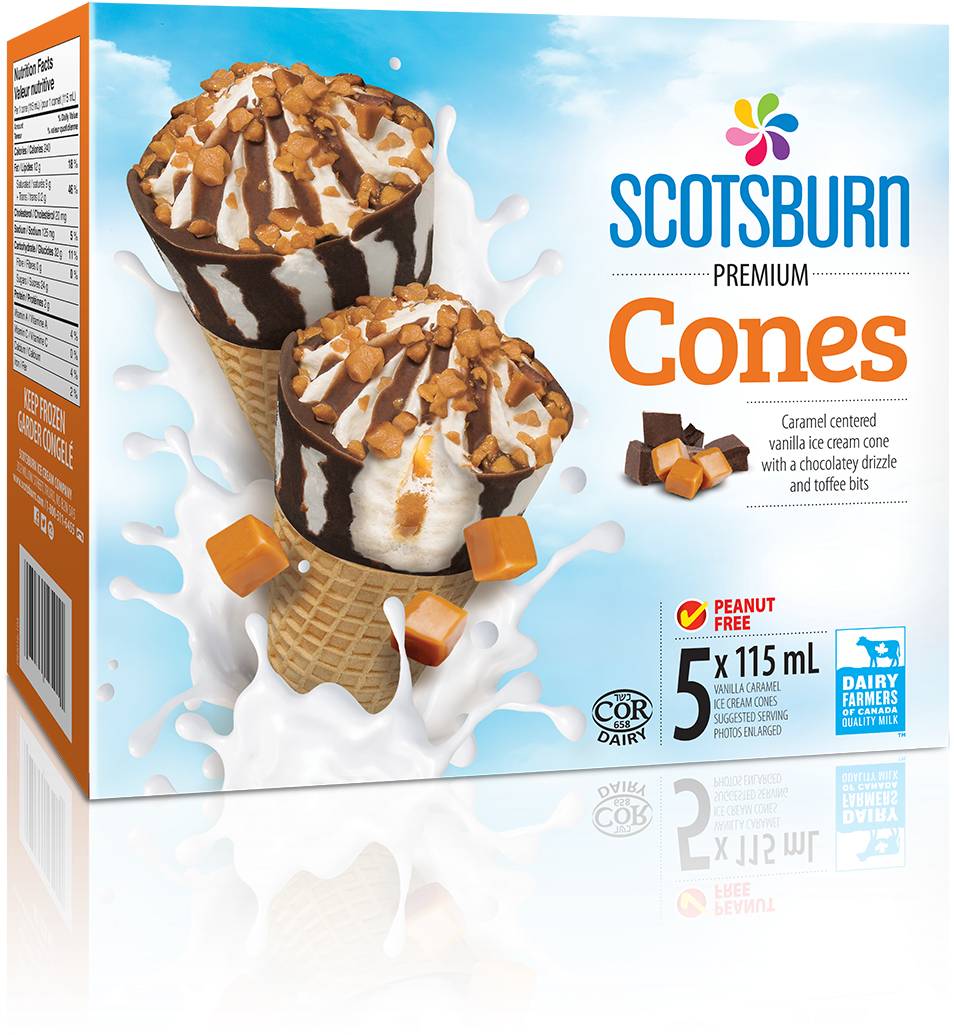 Vanilla Caramel Cone, Premium, Home Pack Novelties - Mail Boxes Etc. (1070x1211), Png Download