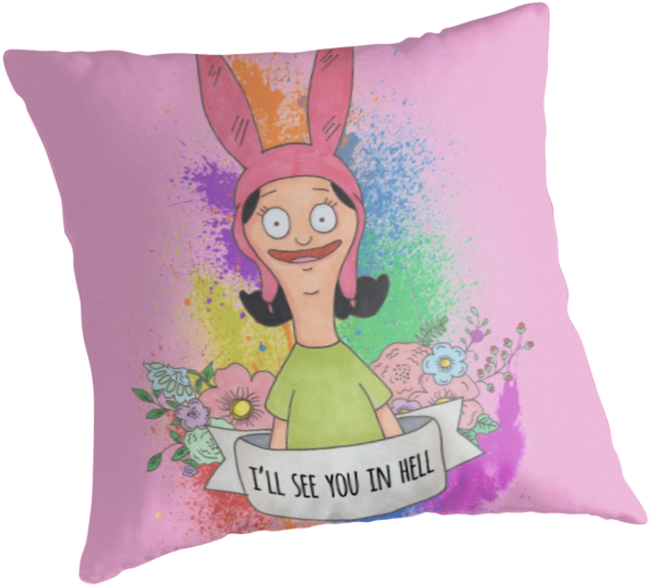 Louise Belcher By Laurajean1 - Throw Pillow (875x875), Png Download