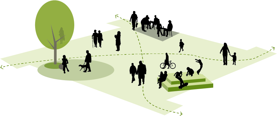 Space - Life Space Buildings Gehl (899x661), Png Download