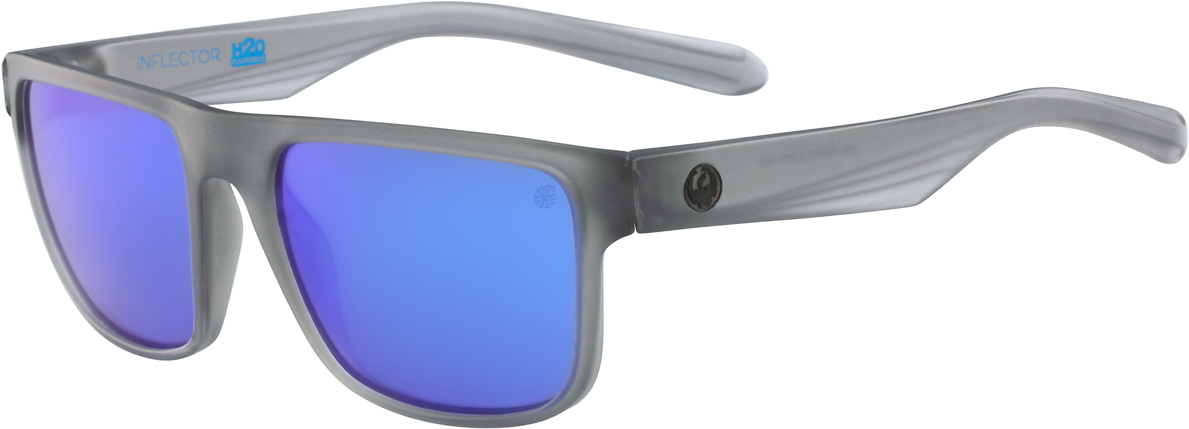 Inflector Matte Crystal Grey O With Blue Ionized Lens - Dragon Alliance Dr Inflector H2o 035 Grey Men Sunglasses (2500x1400), Png Download