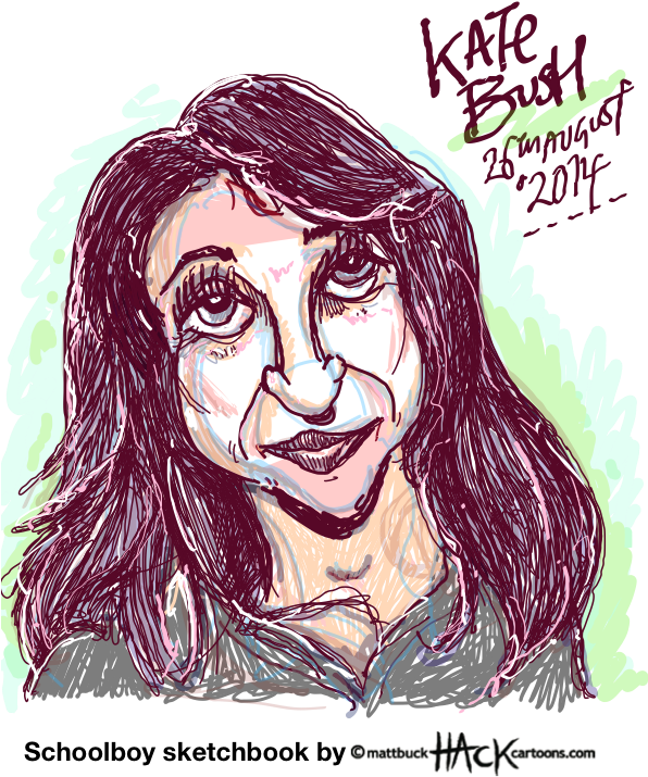 Sketchbook Caricature Of Kate Bush © Matthew Buck At - Kate Bush (595x841), Png Download