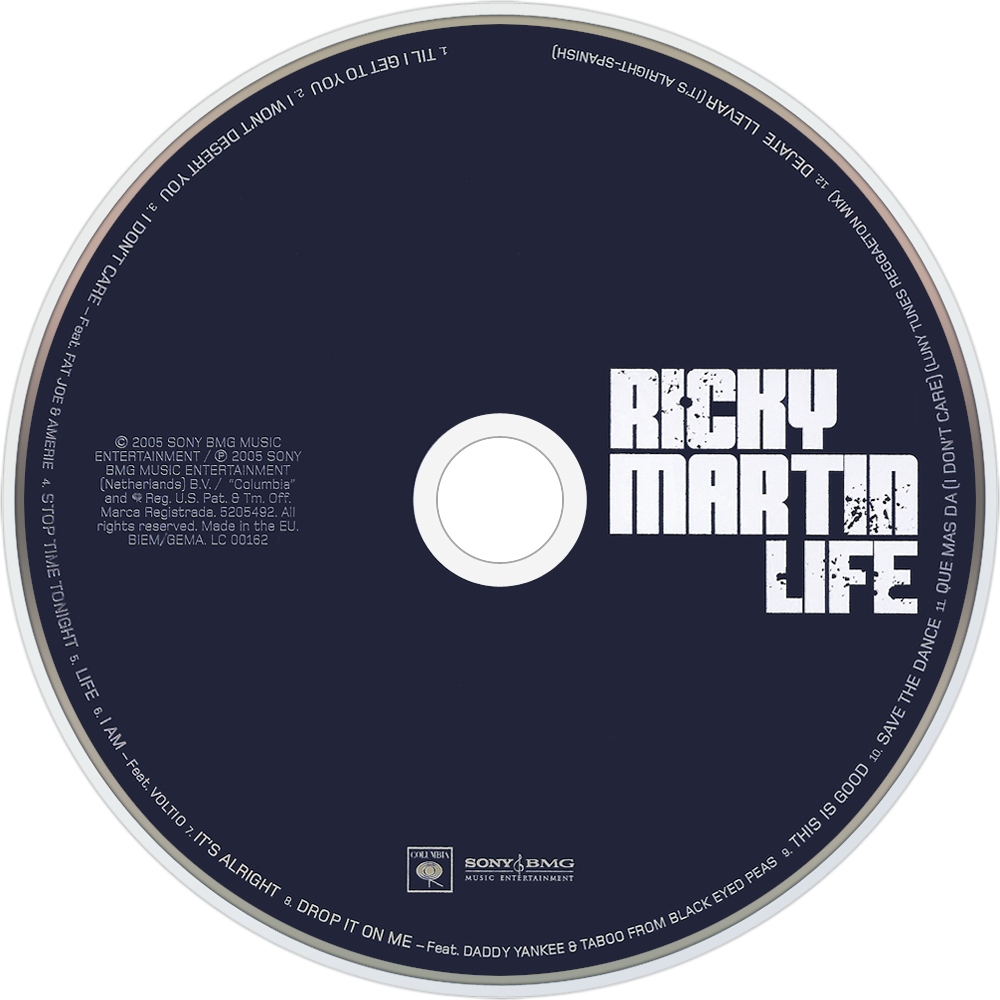 Ricky Martin Life Cd Disc Image - Cd (1000x1000), Png Download