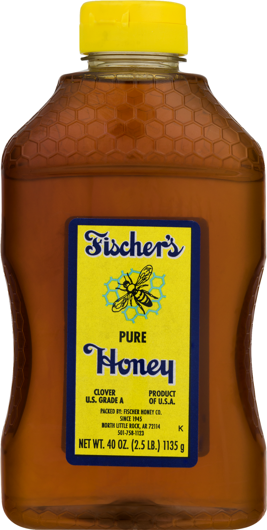 Fischer's 100% Pure Clover Honey, 40 Oz (1800x1800), Png Download