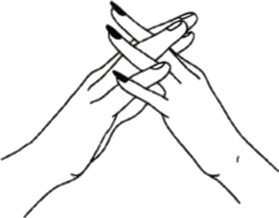 Hands Love Blackandwhite Black - Holding Hands Drawing (1024x1024), Png Download