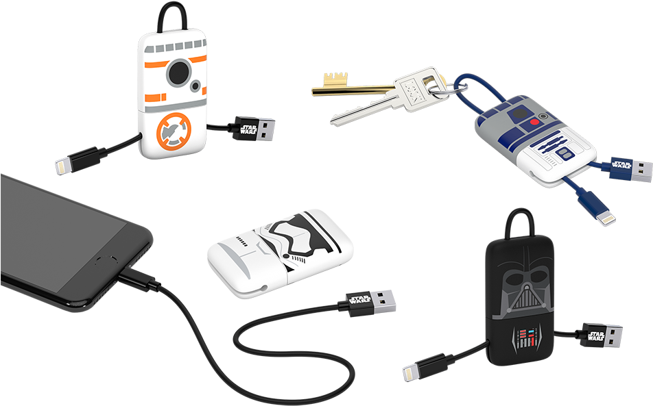Keyline-starwars - Cabo Tribe Star Wars Keyline Usb-microusb Bb-8 (1000x629), Png Download