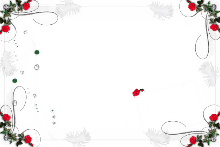 Free Png White Romantic Png Frame Png Images Transparent - Simple Border Plant (850x567), Png Download