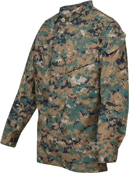 Woodland Digital Shirt $49 - Tru-spec Men's Tru Twill Bdu シャツ Dw(digital Woodland) (646x646), Png Download