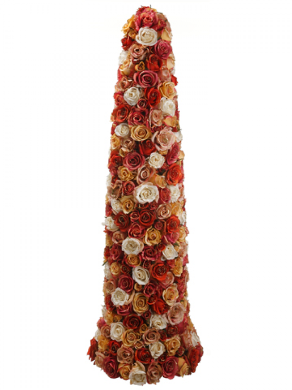50" Glitter Rose Cone-shaped Topiary Talisman Apricot - Shape (800x800), Png Download