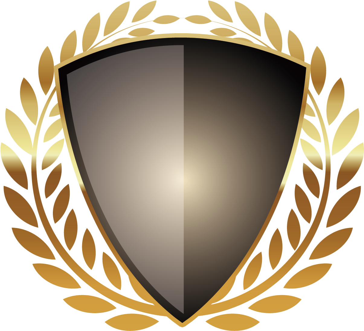 Medal Dark Shield Metal Design Transprent Png - Gold Metal Shield (1500x1500), Png Download
