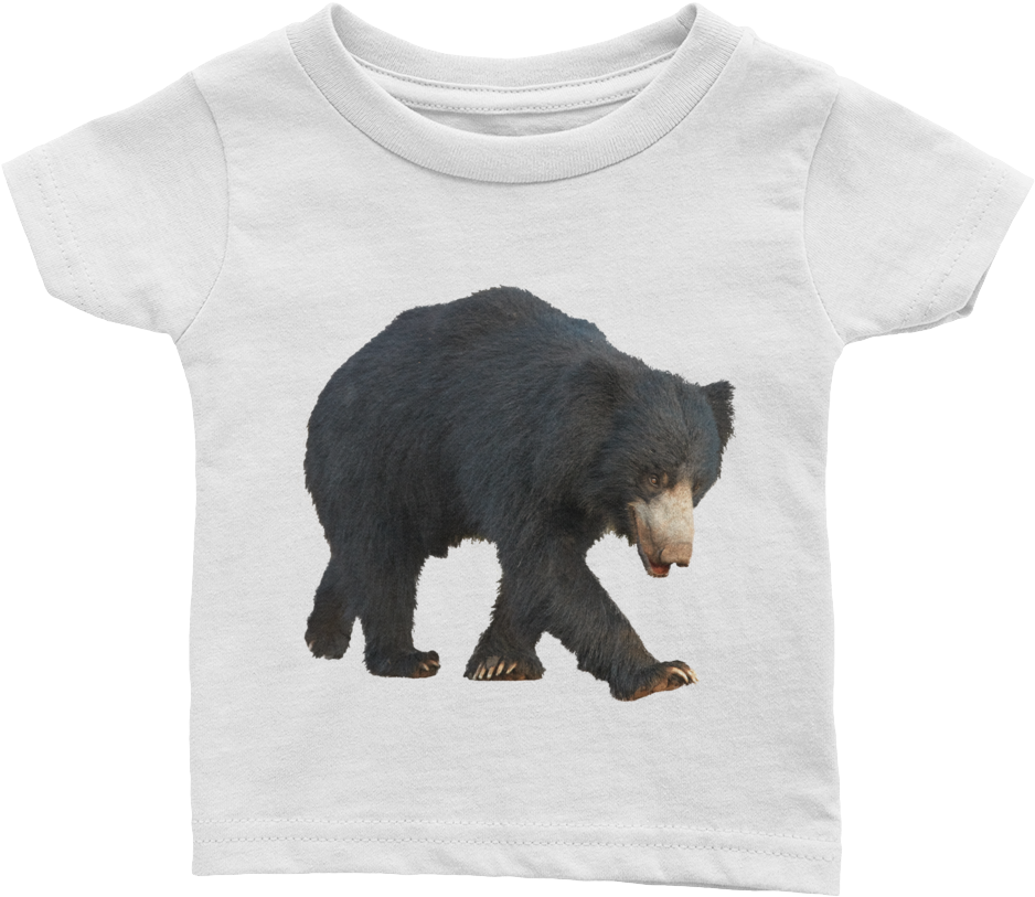 Sloth-bear Print Infant Tee - Sloth Bear (1000x1000), Png Download
