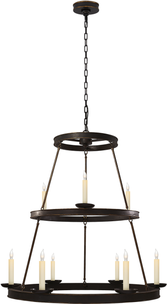 Dorset Large Two-tier Chandelier - Visual Comfort Chc1463br E.f. Chapman Dorset 9 Light (628x628), Png Download