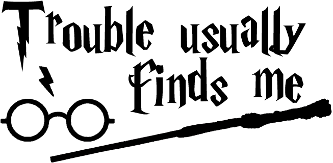 Trouble Usually Finds Me Harry Potter Funny Diy Shirt - Harry Potter (735x490), Png Download