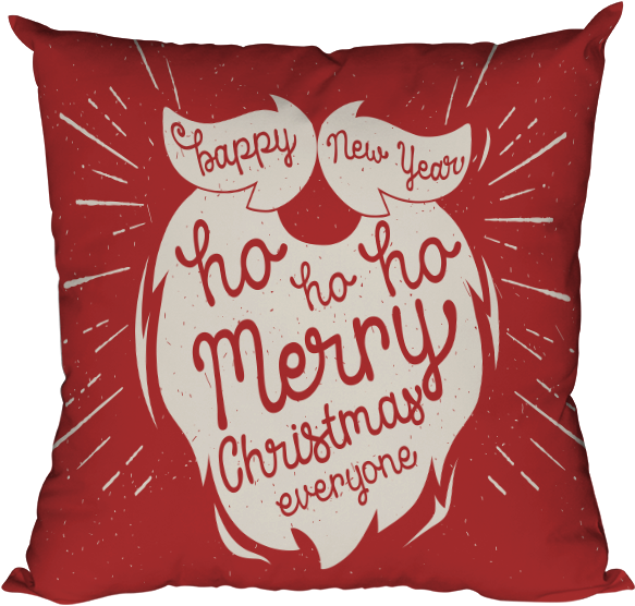 Merry Christmas And A Happy New Year Santa Double Sided - Christmas Pillow Png (590x590), Png Download
