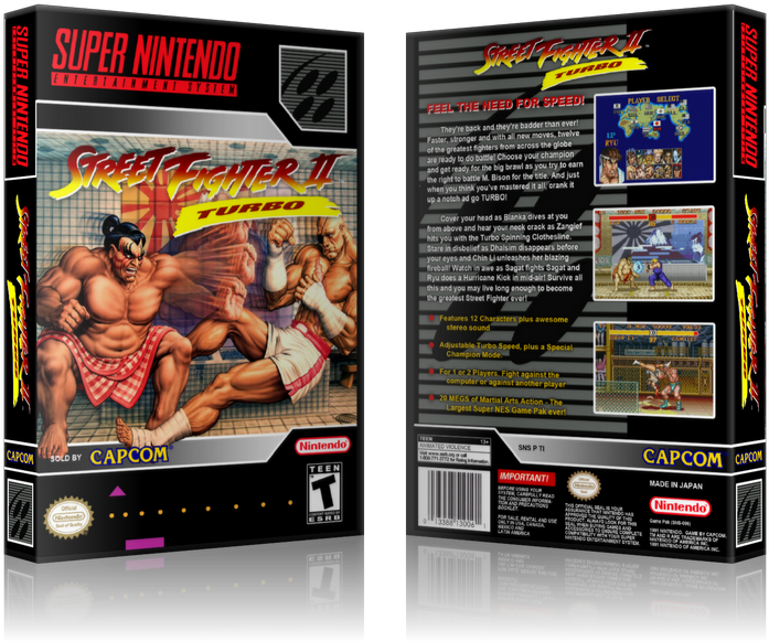 Street Fighter Ii Turbo Replacement Nintendo Snes Game - Secret Of Mana 2 Cover (900x650), Png Download